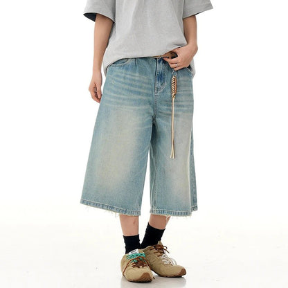 Blue Denim Shorts - Oversized Streetwear - Korean Streetstyle - Collective Oversized