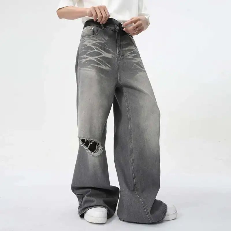 Chrome Jeans - Oversized Streetwear - Korean Streetstyle - Collective Oversized