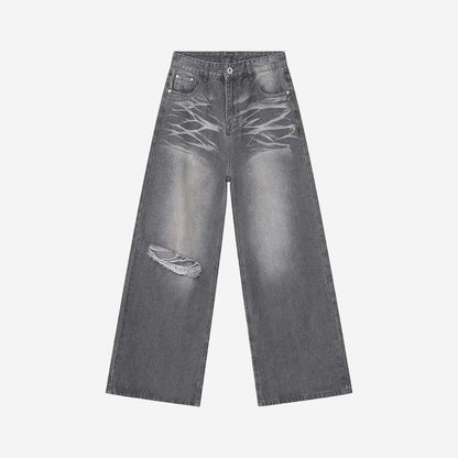 Chrome Jeans - Oversized Streetwear - Korean Streetstyle - Collective Oversized