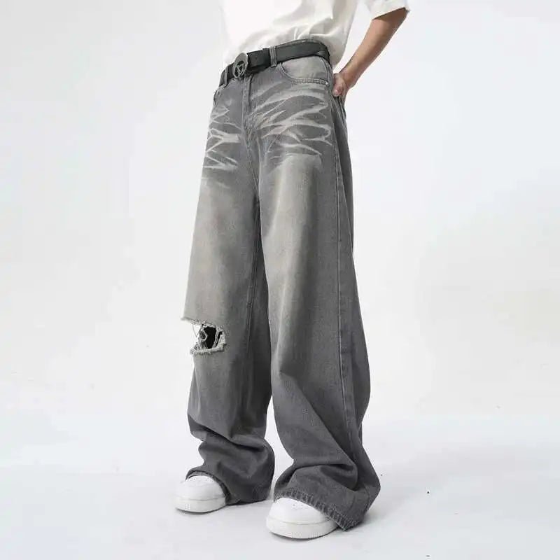 Chrome Jeans - Oversized Streetwear - Korean Streetstyle - Collective Oversized