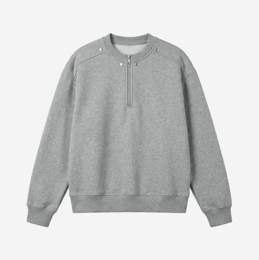 CO Zipper Crewneck - Oversized Streetwear - Korean Streetstyle - Collective Oversized