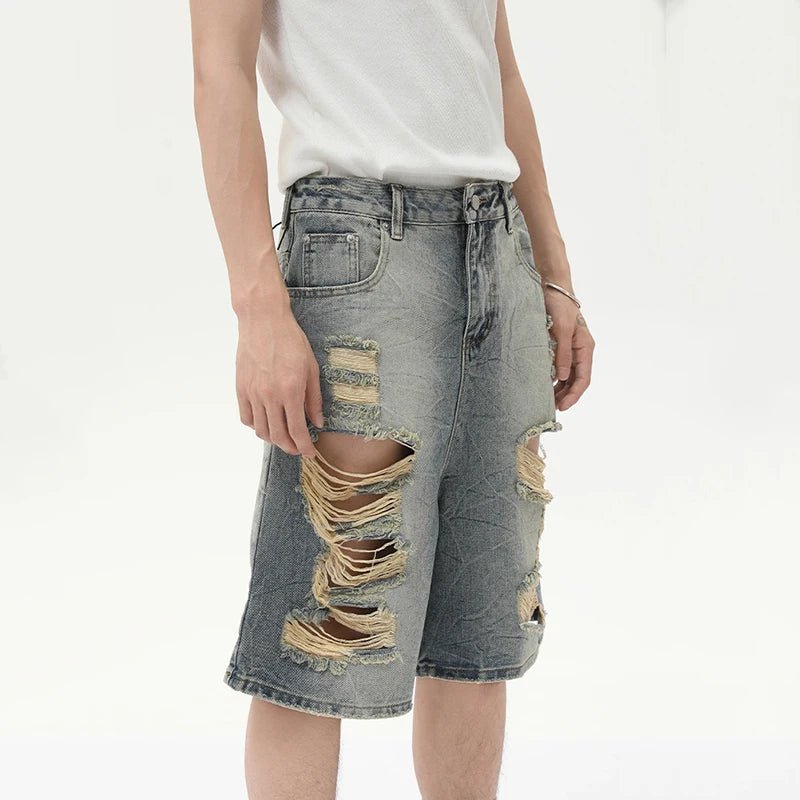 Denim Pulse Shorts - Oversized Streetwear - Korean Streetstyle - Collective Oversized
