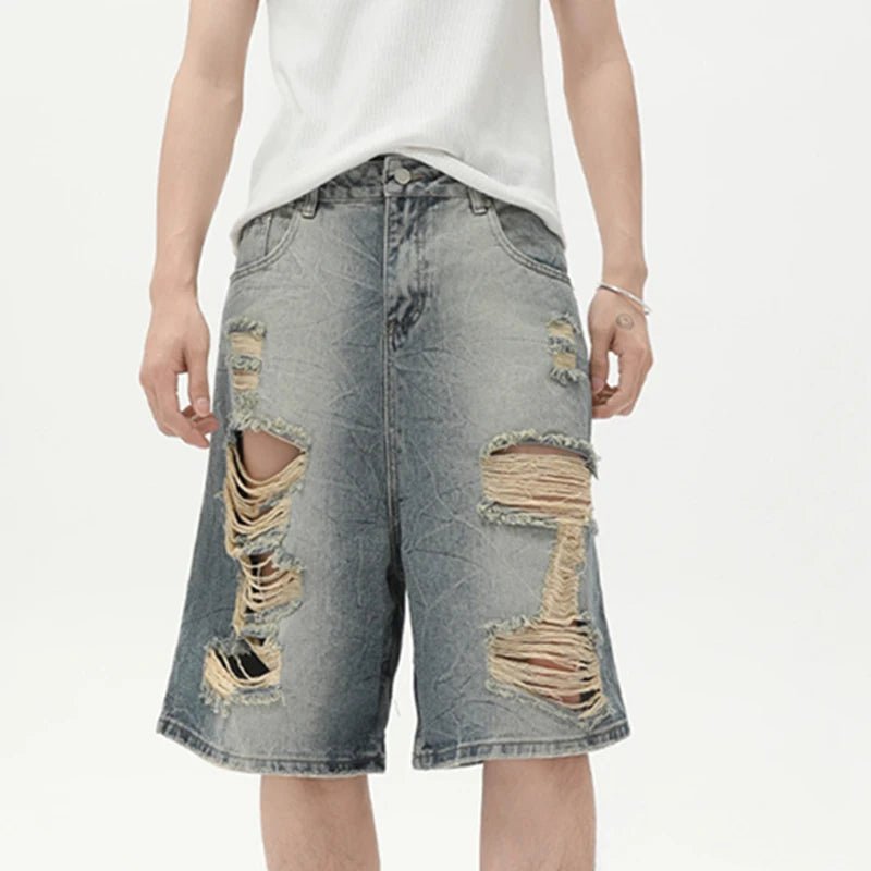 Denim Pulse Shorts - Oversized Streetwear - Korean Streetstyle - Collective Oversized