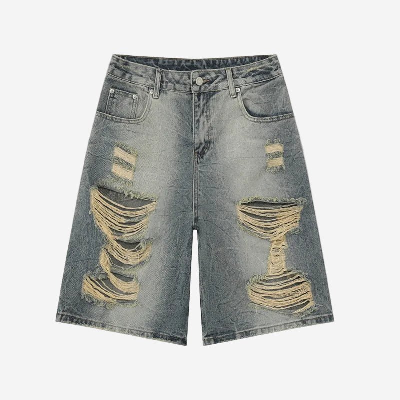 Denim Pulse Shorts - Oversized Streetwear - Korean Streetstyle - Collective Oversized