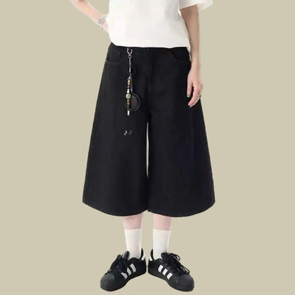 Denim Rage Shorts - Oversized Streetwear - Korean Streetstyle - Collective Oversized