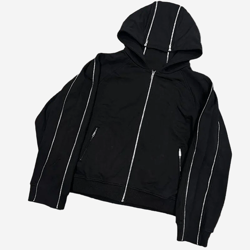 Double Zip Hoodie - Oversized Streetwear - Korean Streetstyle - Collective Oversized