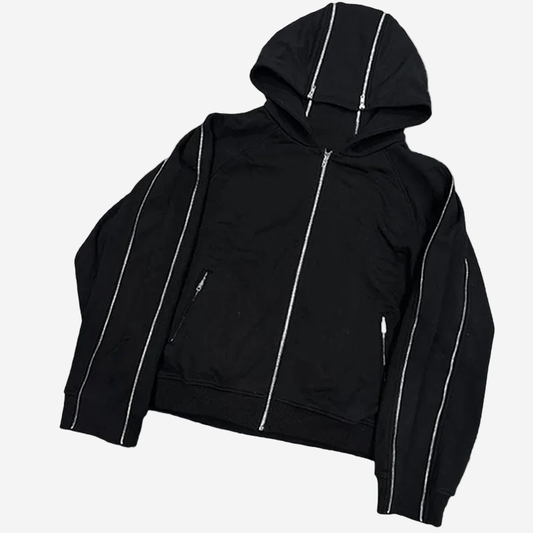 Double Zip Hoodie - Oversized Streetwear - Korean Streetstyle - Collective Oversized