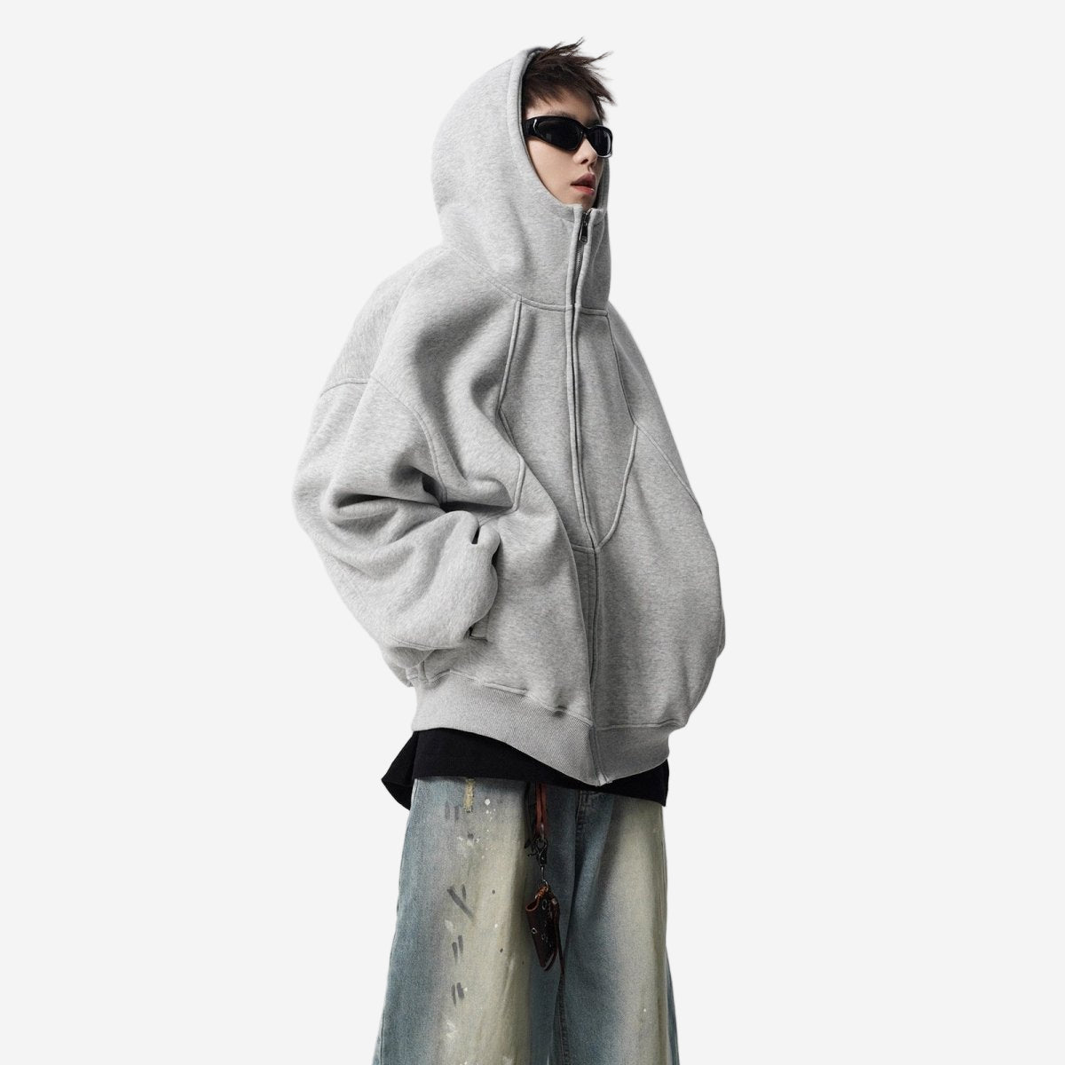 <font dir="auto" style="vertical - align: inherit;"><font dir="auto" style="vertical - align: inherit;">American - style heavyweight hoodie jacket for men, trendy design, patchwork, high - street style, simple, versatile, and handsome.</font></font> - Oversized Streetwear - Korean Streetstyle - Collective Oversized