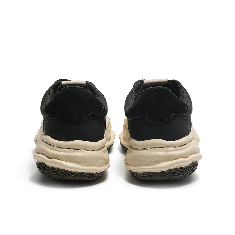 <font dir="auto" style="vertical - align: inherit;"><font dir="auto" style="vertical - align: inherit;">KaaiBook Retro Black Sanyuan Kangyu Thick - soled Dissolved Shoes Shell Head Stitching Leather Casual Board Shoes for Couple</font></font> - Oversized Streetwear - Korean Streetstyle - Collective Oversized
