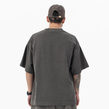 <font dir="auto" style="vertical - align: inherit;"><font dir="auto" style="vertical - align: inherit;">Lanhai Men's Clothing 2025 Spring and Summer New Product Heavy Weight 300g Eyes of All Vision American Fashion Brand Retro High Street Short Sleeve T-Shirt - Oversized Streetwear - Korean Streetstyle - Collective Oversized