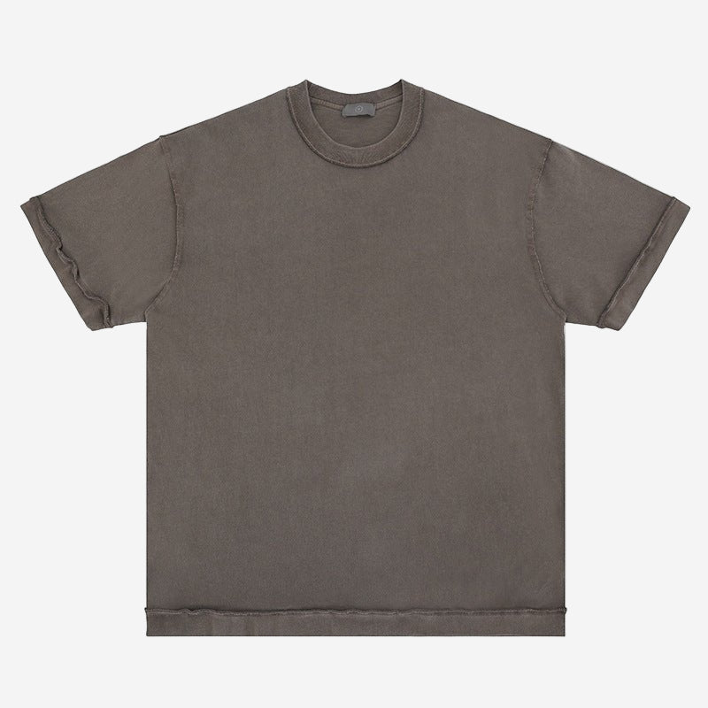 <font dir="auto" style="vertical - align: inherit;"><font dir="auto" style="vertical - align: inherit;">Lanhai Men's Wear | Spring and Summer Washed 270g Reverse Car Technology Loose Pure Color Trendy Brand Heavy Cotton Off - Shoulder Short - Sleeved T-Shirt</fon - Oversized Streetwear - Korean Streetstyle - Collective Oversized