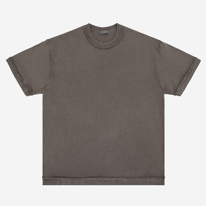 <font dir="auto" style="vertical - align: inherit;"><font dir="auto" style="vertical - align: inherit;">Lanhai Men's Wear | Spring and Summer Washed 270g Reverse Car Technology Loose Pure Color Trendy Brand Heavy Cotton Off - Shoulder Short - Sleeved T-Shirt</fon - Oversized Streetwear - Korean Streetstyle - Collective Oversized