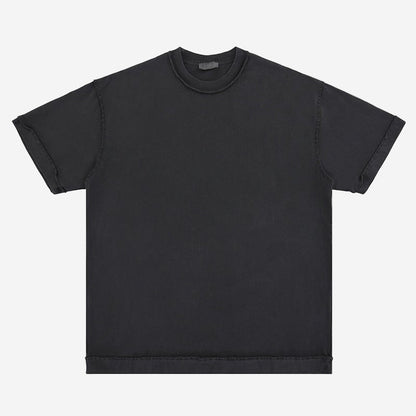 <font dir="auto" style="vertical - align: inherit;"><font dir="auto" style="vertical - align: inherit;">Lanhai Men's Wear | Spring and Summer Washed 270g Reverse Car Technology Loose Pure Color Trendy Brand Heavy Cotton Off - Shoulder Short - Sleeved T-Shirt</fon - Oversized Streetwear - Korean Streetstyle - Collective Oversized