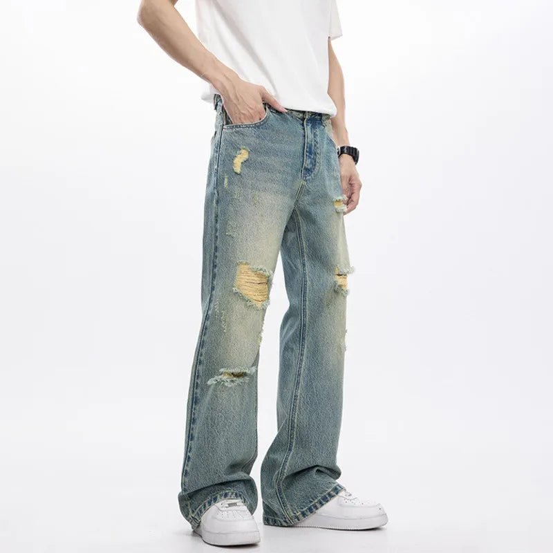 Indigo Denim Pants - Oversized Streetwear - Korean Streetstyle - Collective Oversized