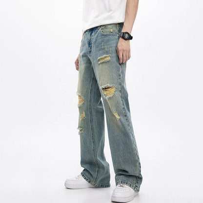 Indigo Denim Pants - Oversized Streetwear - Korean Streetstyle - Collective Oversized