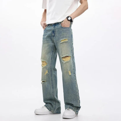 Indigo Denim Pants - Oversized Streetwear - Korean Streetstyle - Collective Oversized