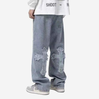 Indigo Saint Jeans - Oversized Streetwear - Korean Streetstyle - Collective Oversized