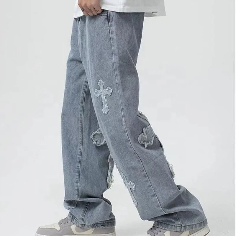 Indigo Saint Jeans - Oversized Streetwear - Korean Streetstyle - Collective Oversized