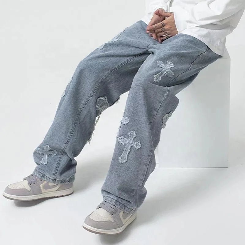 Indigo Saint Jeans - Oversized Streetwear - Korean Streetstyle - Collective Oversized
