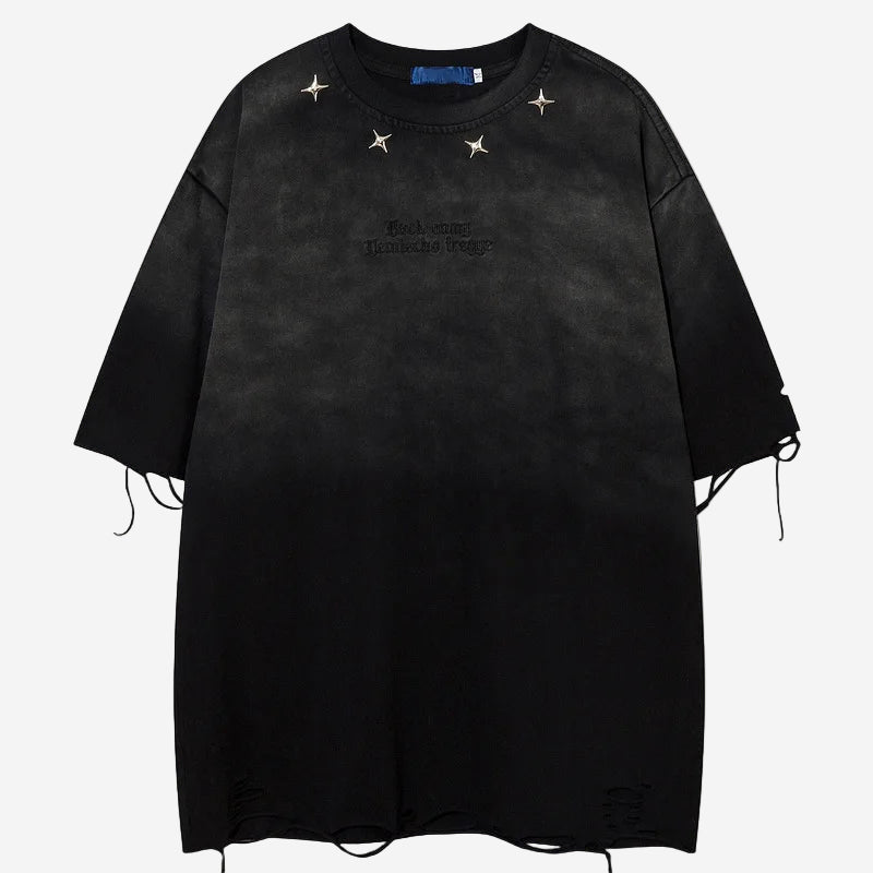 Metal Rivets Tee - Oversized Streetwear - Korean Streetstyle - Collective Oversized