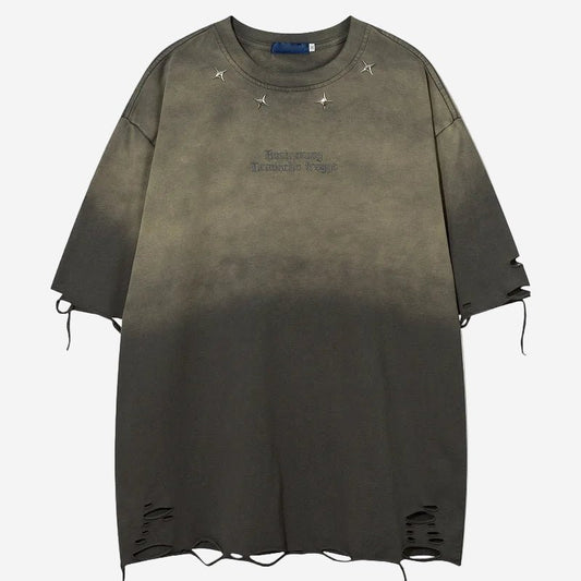 Metal Rivets Tee - Oversized Streetwear - Korean Streetstyle - Collective Oversized