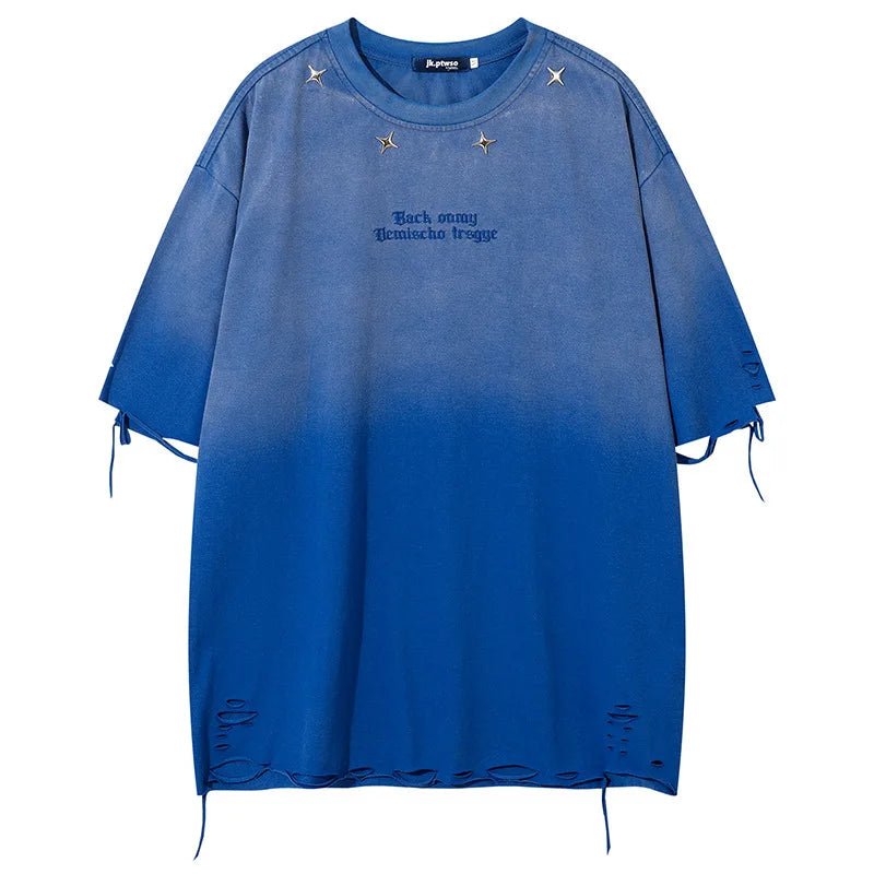 Metal Rivets Tee - Oversized Streetwear - Korean Streetstyle - Collective Oversized