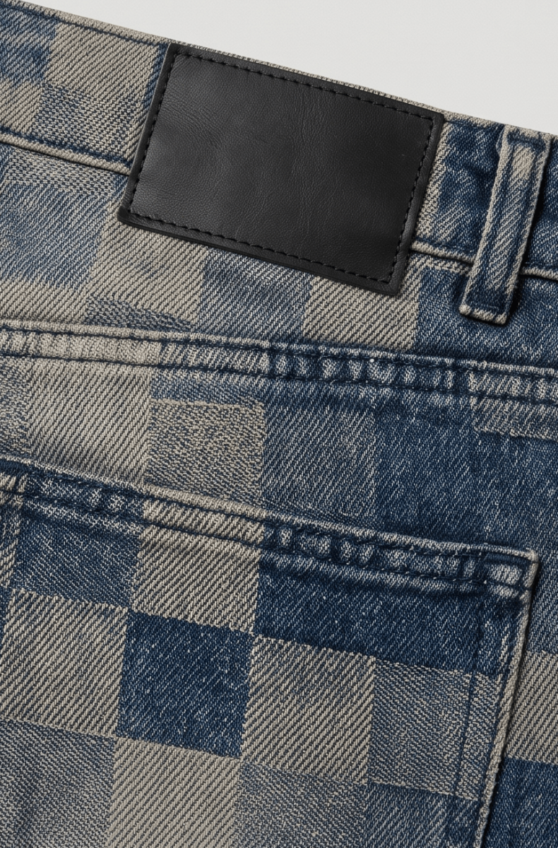 The Checkered Denim - Oversized Streetwear - Korean Streetstyle - Collective Oversized