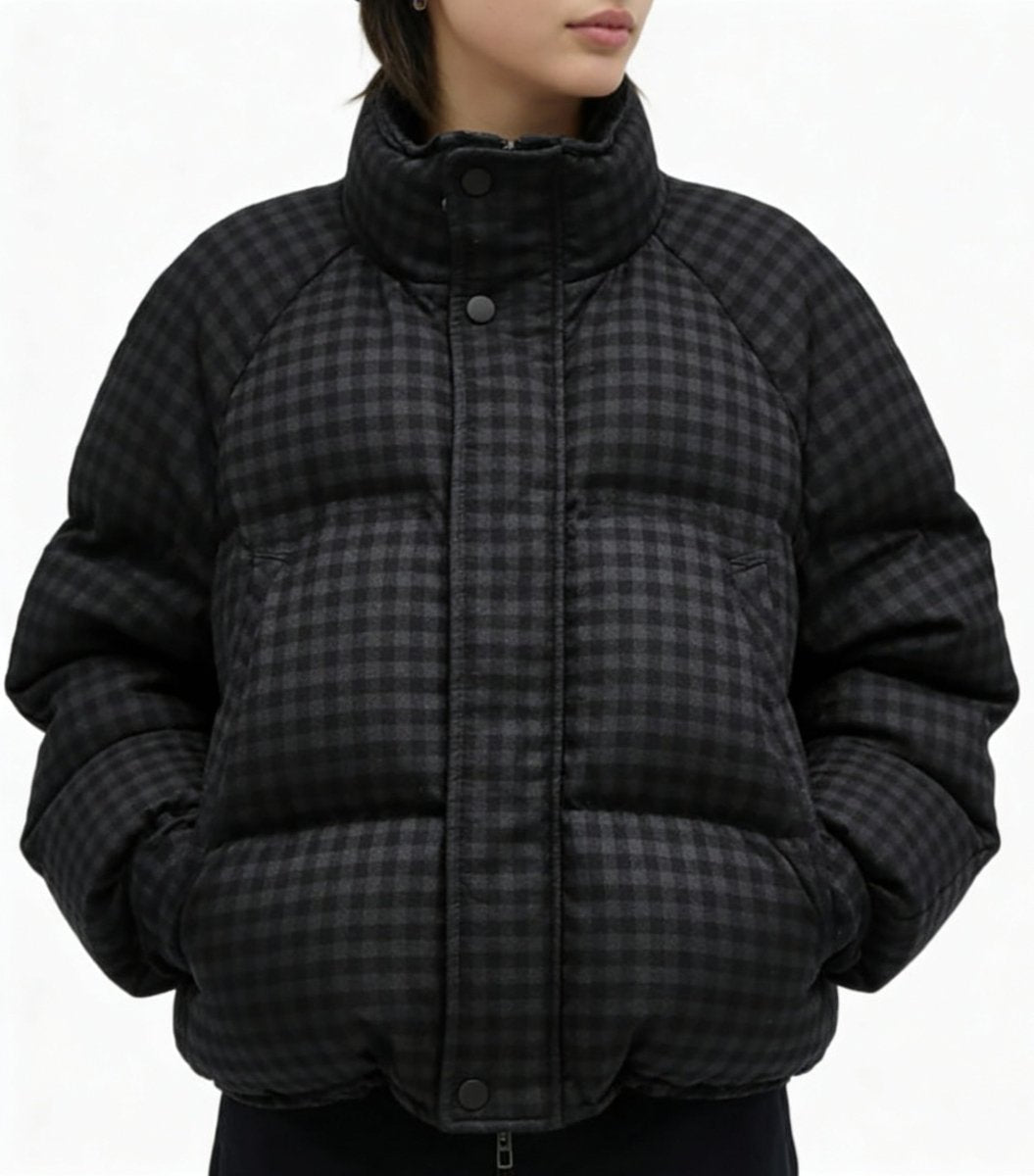 The Checkered Puffer - Oversized Streetwear - Korean Streetstyle - Collective Oversized
