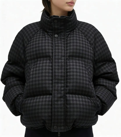 The Checkered Puffer - Oversized Streetwear - Korean Streetstyle - Collective Oversized